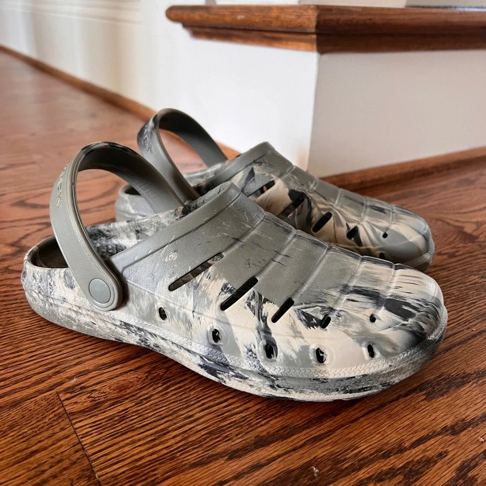 Rugged Shark Mens Grey Black Marble Clogs Slip On Water Shoes MNRS23SG736 9 NEW